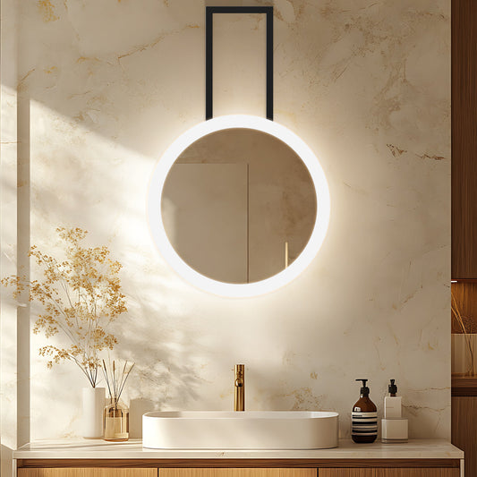 lighted vanity mirror with high CRI lighting for true color